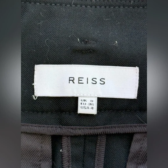 Reiss “Blythe” Wool-Blend Black Tapered Trousers Belt Women’s Size 4 carrier - Picture 8 of 10
